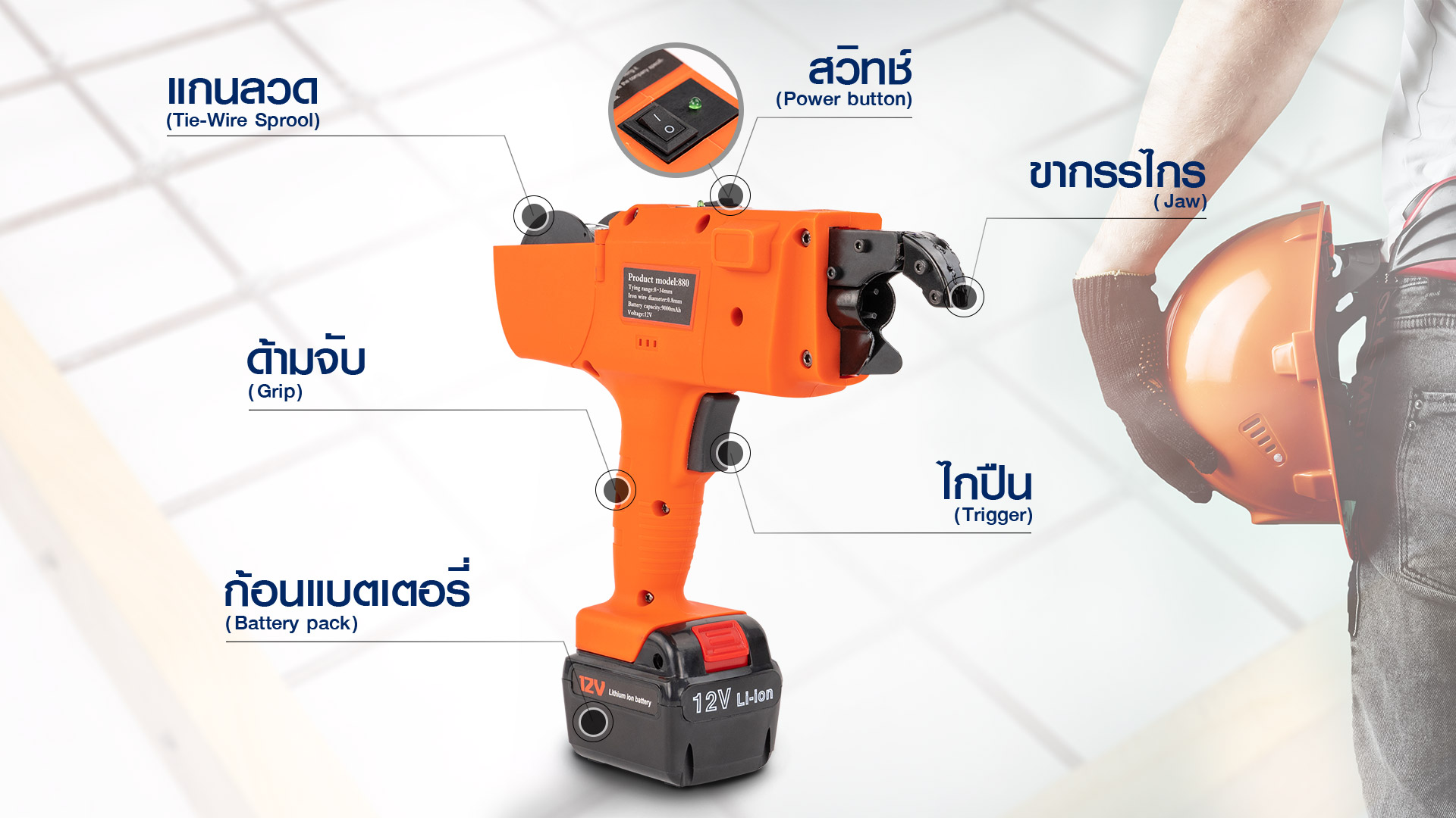 เครื่องผูกเหล็กเส้น-ส่วนประกอบ