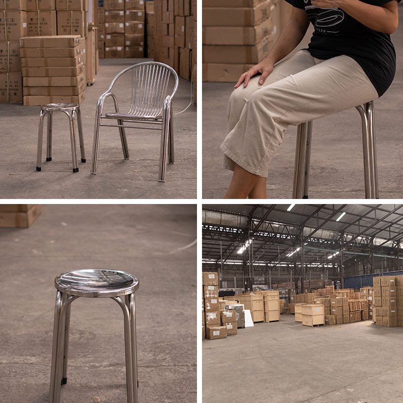 โรงงานผลิต โต๊ะสแตนเลส 2 ชั้น sample-chair-แบบกลม-โรงงาน