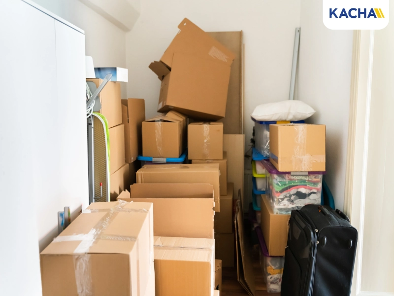 ใช้กล่องหรือภาชนะจัดเก็บ สำหรับจัดเก็บของ