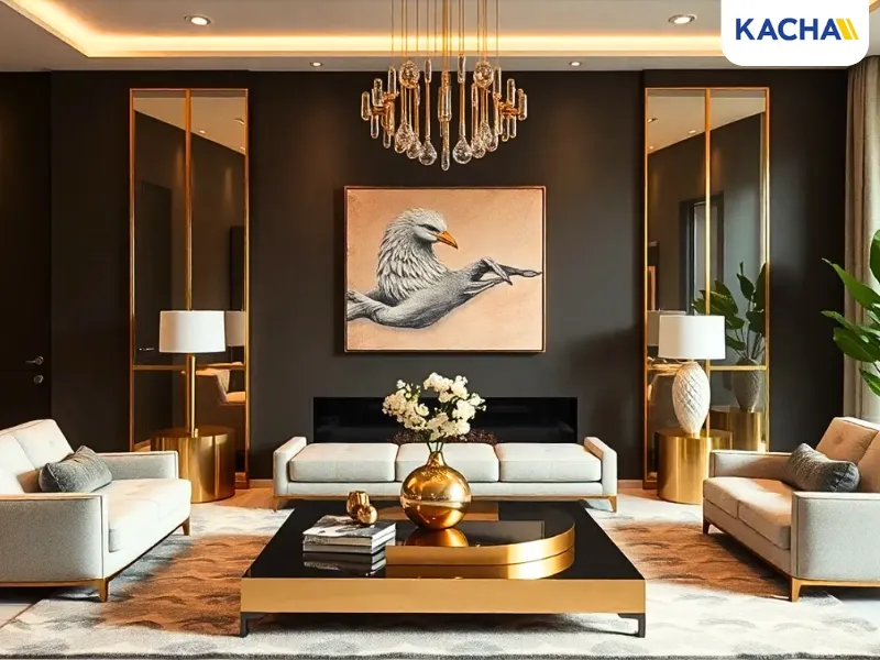 ห้องรับแขกสไตล์โมเดิร์น ลักชัวรี (Modern Luxury Style)