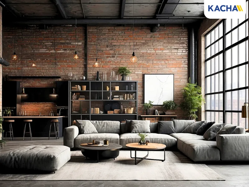 ห้องรับแขกสไตล์ลอฟท์ (Loft Style)