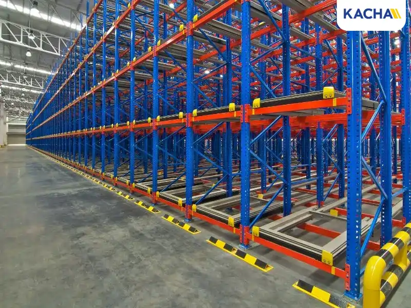 ชั้นวางสินค้า Push Back Rack