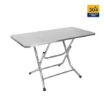 โต๊ะพับสแตนเลส แบบปีกนก 304 (ปัดด้าน)