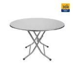 โต๊ะพับกลม สแตนเลส 304 (ปัดด้าน)