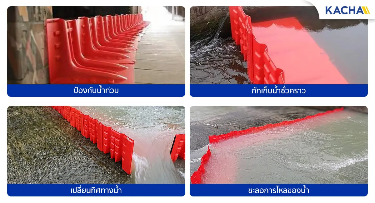 แผ่นกันน้ำท่วม กำแพงกั้นน้ำท่วม ใช้งานได้อเนกประสงค์ ป้องกันน้ำท่วมได้จริง