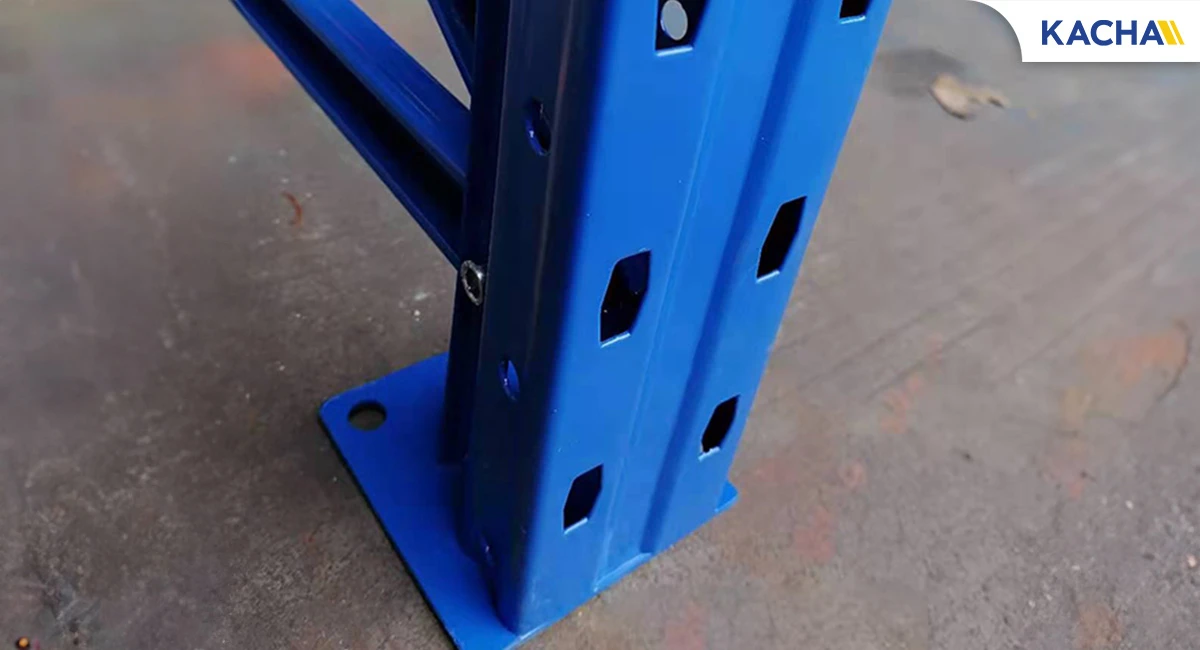 ภาพสินค้าจริง 02 เสาพาเลท ส่วนเสริมต่อชั้นวางอุตสาหกรรม