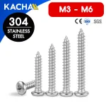 สกรูเกลียวปล่อย สกรูหัวกลมแฉก น็อตเกลียวปล่อย M3/M4/M5/M6