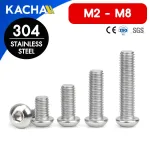 สกรูหัวจมกลม น็อตหัวกลม เกลียวมิล สแตนเลส 304 (M2-M8)