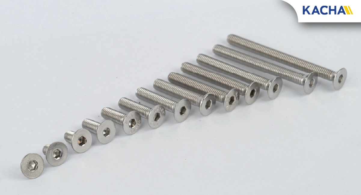 ภาพสินค้าจริง น็อตหัวเตเปอร์ สกรูหัวจมเตเปอร์ 02