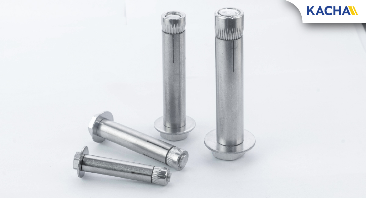 พุก สแตนเลส 304 หัวหกเหลี่ยม แหวนอีแปะ (M6-M12)