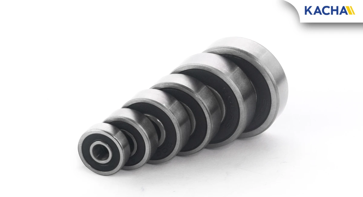 ภาพสินค้า 02 ตลับลูกปืนเม็ดกลมร่องลึก ฝายาง 2 ข้าง (604RS - 609RS)