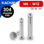 พุกสแตนเลส 304 พุกหัวหกเหลี่ยม แหวนอีแปะ (M6-M12)