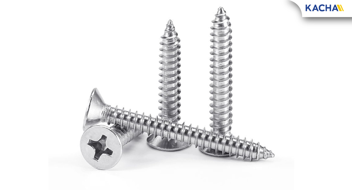 ภาพสินค้าจริง 02 สกรูเกลียวปล่อย หัวเตเปอร์ สแตนเลส 304 ขนาด M1.7/M2/M3/M4/M5