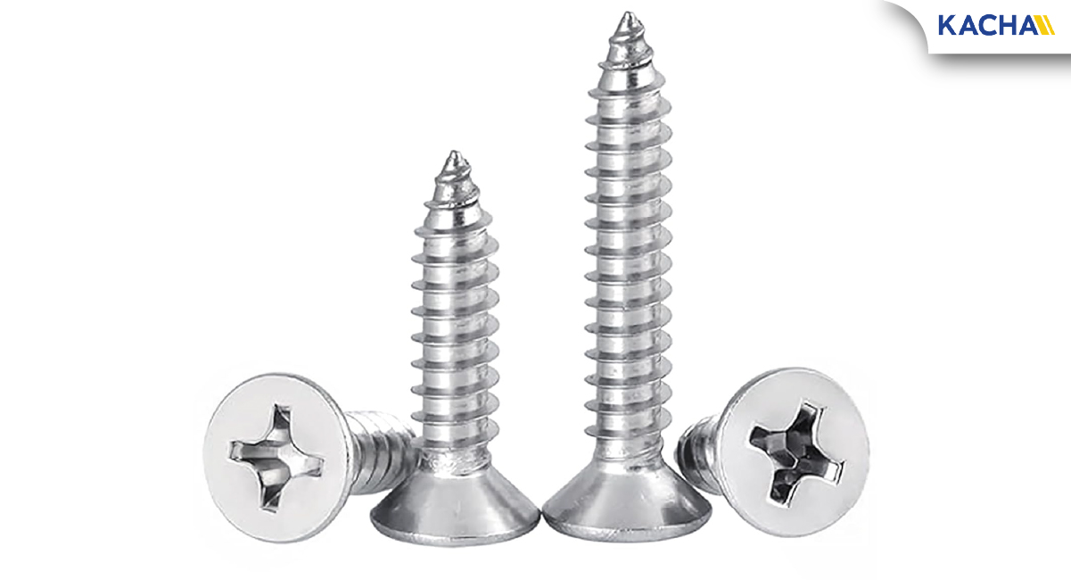 ภาพสินค้าจริง 01 สกรูเกลียวปล่อย หัวเตเปอร์ สแตนเลส 304 ขนาด M1.7/M2/M3/M4/M5