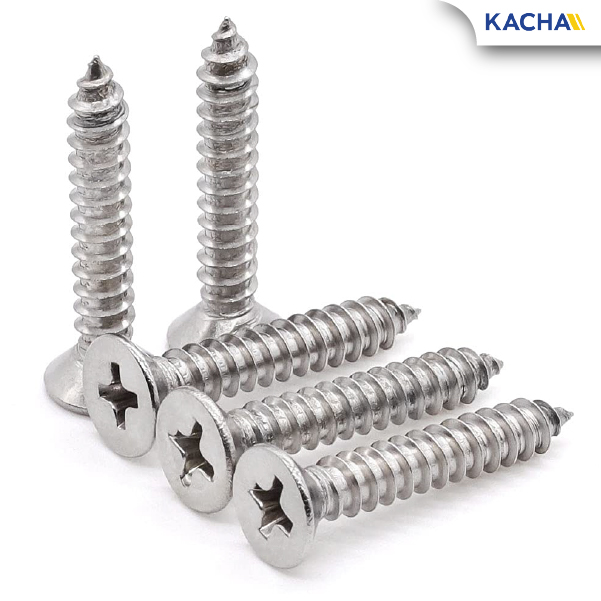 สกรูเกลียวปล่อย หัวเตเปอร์ สแตนเลส 304