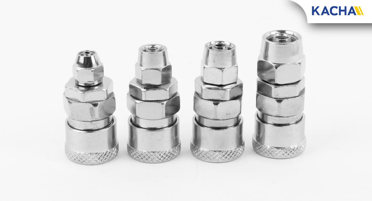 ภาพสินค้าจริง ข้อต่อคอปเปอร์ คอปเปอร์ลม แบบขันอัด PP+SP ขนาดรูใน 6, 8, 10, 12 มม.