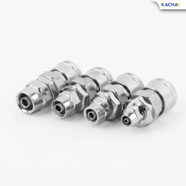 ภาพสินค้าจริง ข้อต่อคอปเปอร์ คอปเปอร์ลม แบบขันอัด PP+SP ขนาดรูใน 6, 8, 10, 12 มม.