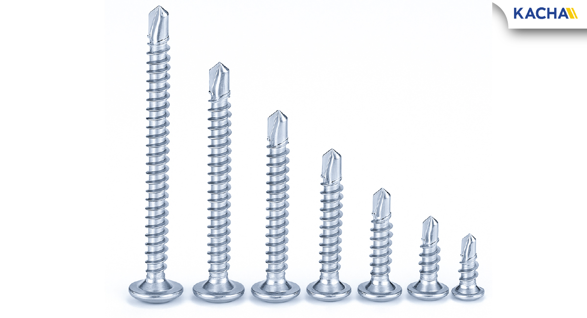 ภาพสินค้าจริง สกรูปลายสว่าน หัวเวเฟอร์ แฉก F+ เบอร์ 8