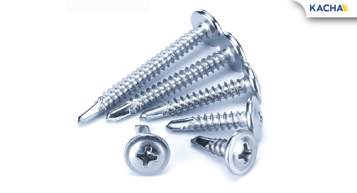 ภาพสินค้าจริง สกรูปลายสว่าน หัวเวเฟอร์ แฉก F+ เบอร์ 8