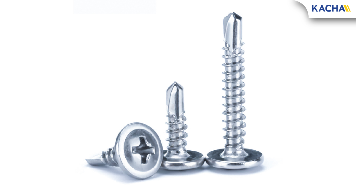 ภาพสินค้าจริง สกรูปลายสว่าน หัวเวเฟอร์ แฉก F+ เบอร์ 8