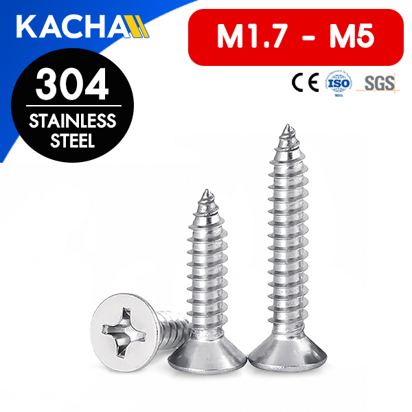 สกรูเกลียวปล่อย หัวเตเปอร์ (Self-tapping screw Bugle Head) วัสดุ: สแตนเลส 304 | ขนาด: M1.7, M2, M3, M4, M5 | ความยาว: 4-80 มม. | จำหน่ายราคาต่อตัว