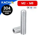 สกรูตัวหนอน สกรูหัวจมหกเหลี่ยม สแตนเลส 304 M2-M8 ทนทานต่อสนิมและการกัดกร่อน