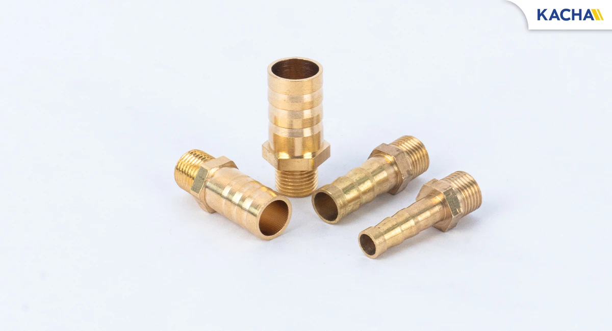 ภาพสินค้าจริง 01 ข้อต่อหางปลาไหล ข้อต่อทองเหลืองเกลียวนอก ขนาด 1-4 หุน