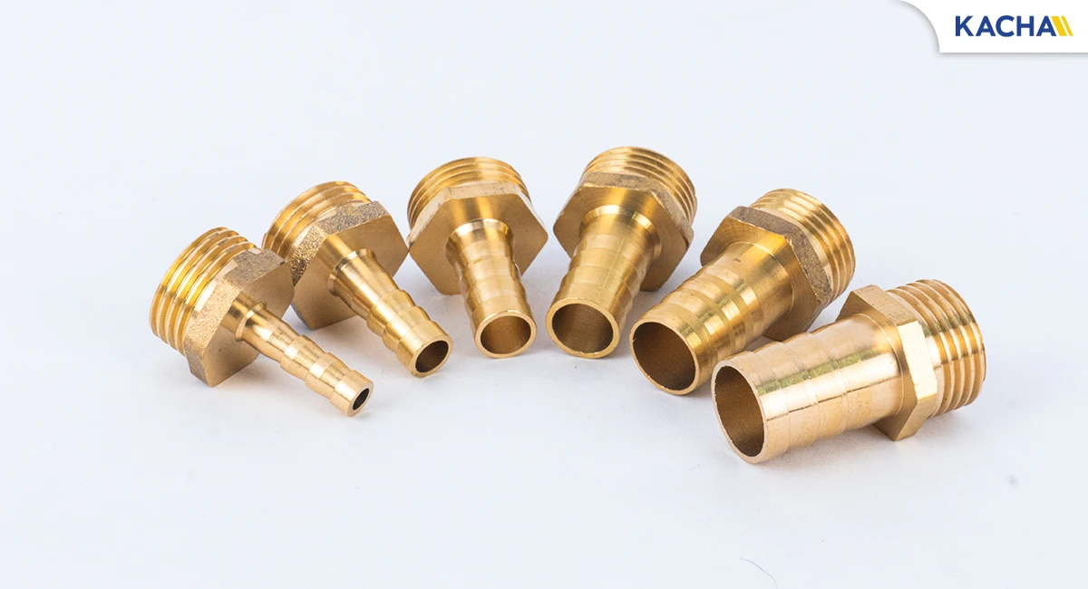 ภาพสินค้าจริง 03 ข้อต่อหางปลาไหล ข้อต่อทองเหลืองเกลียวนอก ขนาด 1-4 หุน