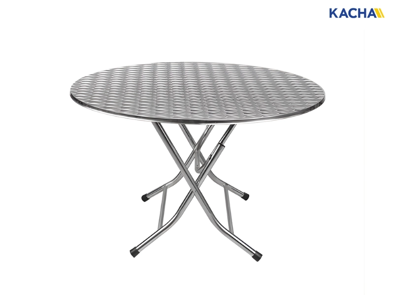 โต๊ะพับกลม สแตนเลส 201 (ปั้มลาย)