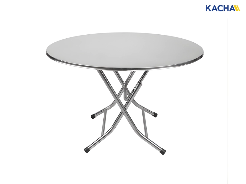โต๊ะพับกลม สแตนเลส 201 (ปัดด้าน)