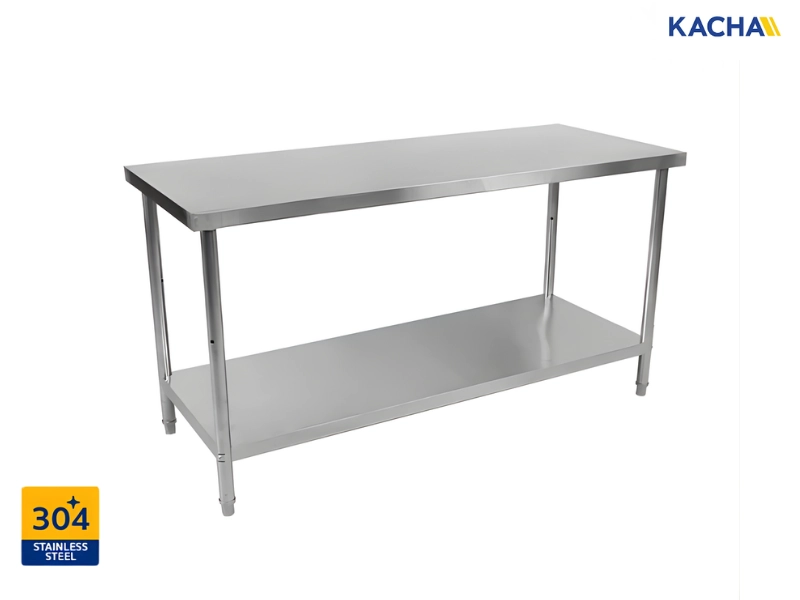 โต๊ะเตรียมอาหาร สแตนเลส 304 (ปัดด้าน)