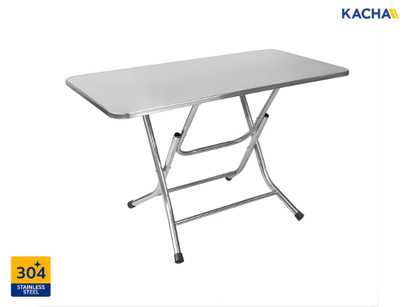 โต๊ะพับสแตนเลส แบบปีกนก 304 (ปัดด้าน)