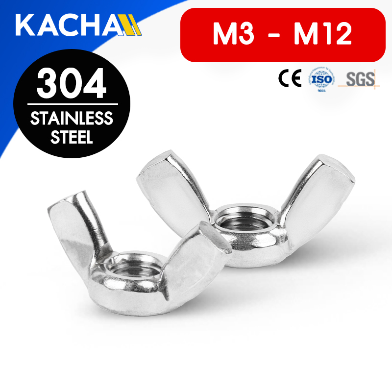 น็อตหางปลา หัวน็อตตัวเมีย ปีกสี่เหลี่ยม สแตนเลส 304 ขนาด M3-M12