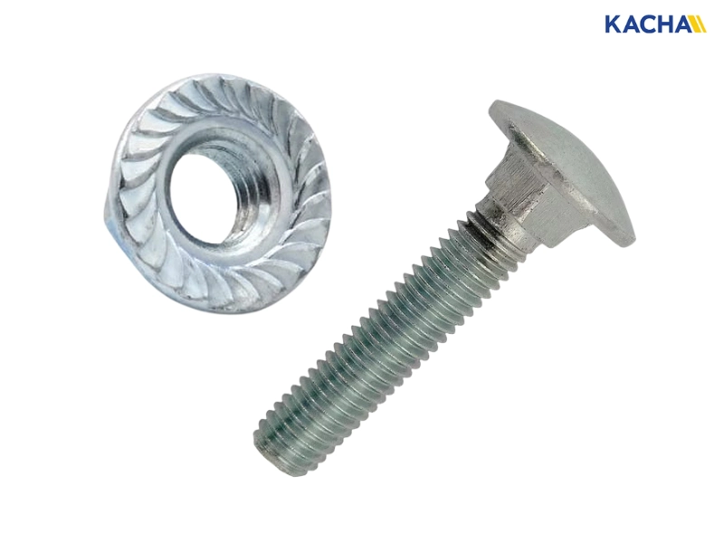 น็อตหัวจาน ควรใช้คู่กับ โบลต์คอเหลี่ยม หรือ สกรูเครื่อง
