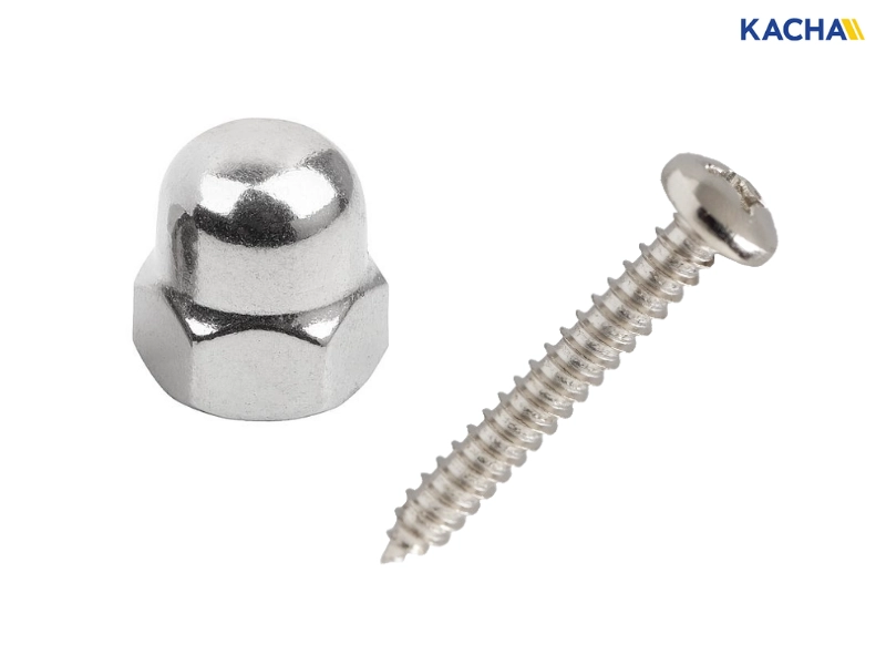 น็อตฝาครอบ ควรใช้คู่กับ โบลต์ หรือ สกรูเกลียวปล่อย สกรูเกลียวมิล หรือ สกรูปลายสว่าน