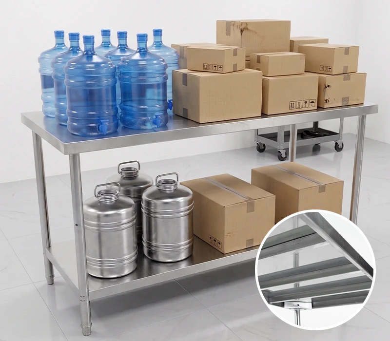 คุณสมบัติ โต๊ะสแตนเลส KACHA รับน้ำหนักได้สูงสุด 150 KG