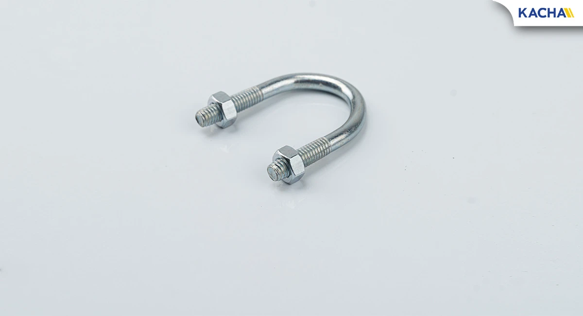 ภาพสินค้าจริง 02 ยูโบลท์ U-Bolt ชุบซิงค์ขาว พร้อมน็อตตัวเมีย