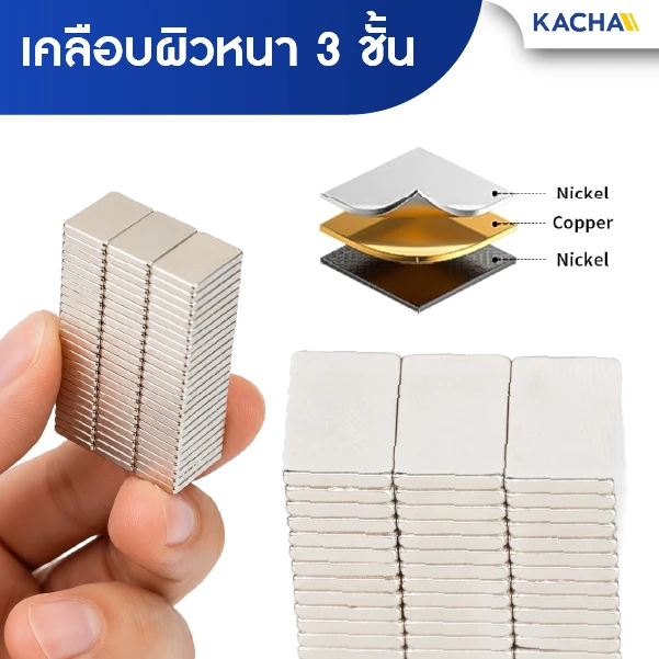 แม่เหล็กแรงสูง นีโอไดเมียม เกรด N52 เคลือบผิวหนา 3 ชั้น
