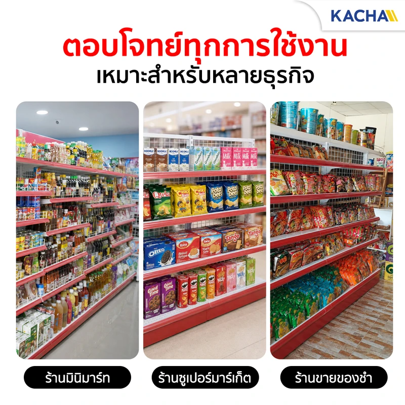 ชั้นวางสินค้า ชั้นวางของมินิมาร์ท Kacha จัดเรียงสินค้าได้เป็นระเบียบ ตอบโจทย์ทุกการใช้งาน
