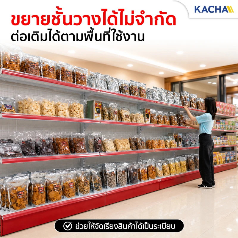 ชั้นวางสินค้า ชั้นวางของมินิมาร์ท ต่อขยายได้ไม่จำกัด เพิ่มได้หลายชุดตามขนาดพื้นที่
