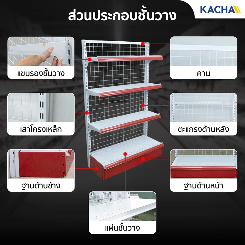 ส่วนประกอบ ชั้นวางสินค้า ชั้นวางของมินิมาร์ท Kacha (Thailand)