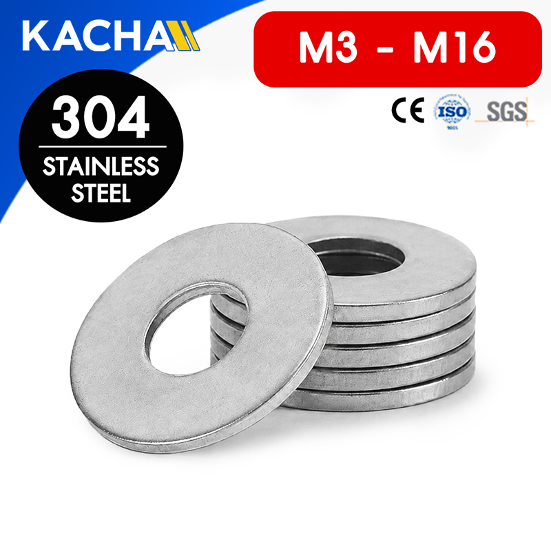 แหวนอีแปะ แหวนรองน็อต (แบบหนาพิเศษ) สแตนเลส 304 ขนาด M3, M4, M5, M6, M8, M10, M12, M14, M16 (50 ชิ้น/แพ็ก)