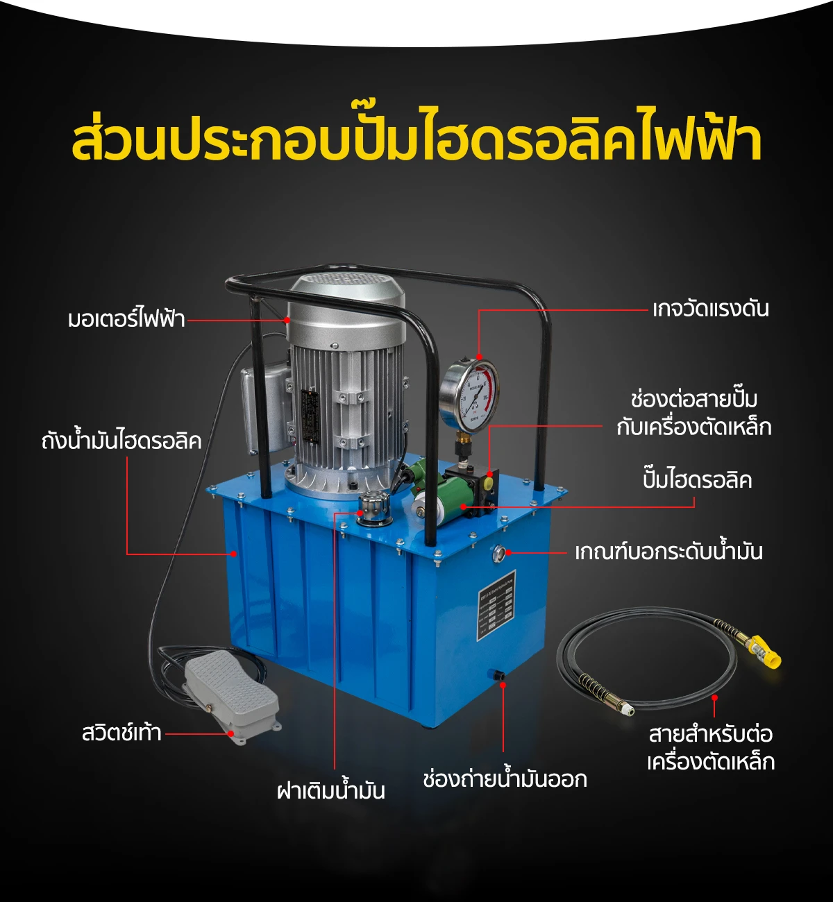 ส่วนประกอบปั๊มไฮดรอลิคไฟฟ้า ส่วนประกอบปั๊มไฮดรอลิคไฟฟ้า