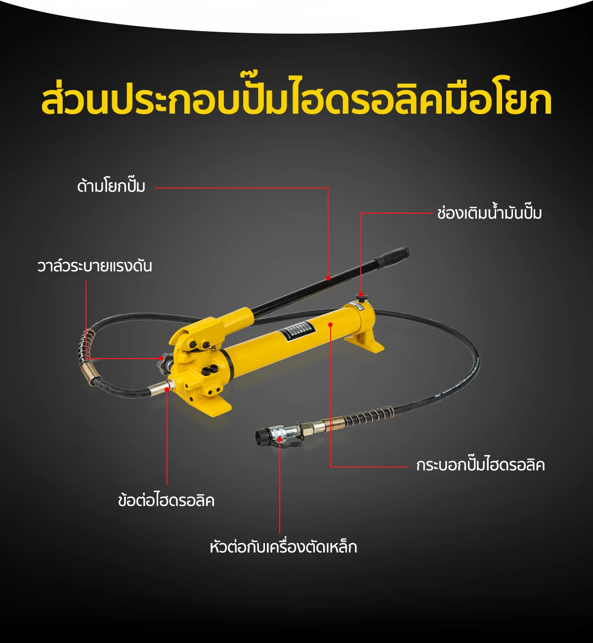 ส่วนประกอบปั๊มไฮดรอลิคมือโยก